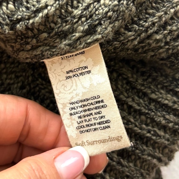 Soft Surroundings Brown Heather Cotton Cape Marled Single Button Cardigan (S/M) - Picture 13 of 15